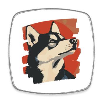 Husky - Square fridge magnet - white - Front