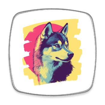 Husky - Square fridge magnet - white - Front
