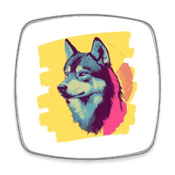Husky - Square fridge magnet - white - Front
