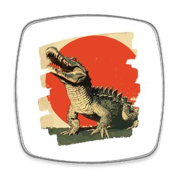 Crocodile - Square fridge magnet - white - Front