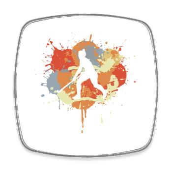 Hockey Player Drawing - Square fridge magnet - white - Front