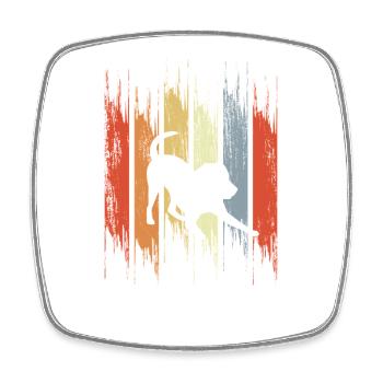 Dog vintage look - Square fridge magnet - white - Front
