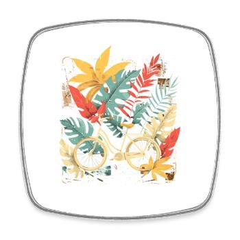 Bicycle Cartoon Look - Square fridge magnet - white - Front