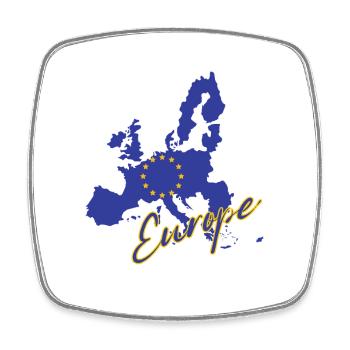 Flagge Europas, europäischer Stolz - Viereckiger Kühlschrankmagnet - Weiß - Vorne