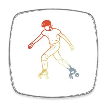 Roller Skates Vintage Look - Square fridge magnet - white - Front