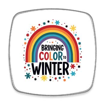 Farbenregenbogen Winter - Viereckiger Kühlschrankmagnet - Weiß - Vorne