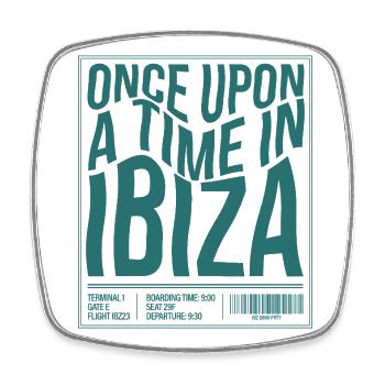 Once Upon a Time in Ibiza – Retro Travel Vibes - Viereckiger Kühlschrankmagnet - Weiß - Vorne