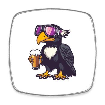 Harpy Bird Après Ski Beer Comic - Square fridge magnet - white - Front