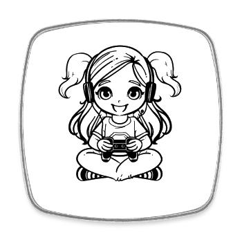 Video Game Lover - Square fridge magnet - white - Front