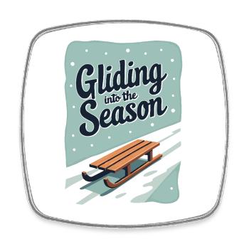 Gliding into the Season - Viereckiger Kühlschrankmagnet - Weiß - Vorne