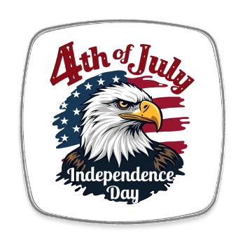 Amerika USA Adler 4th July Independence Day - Viereckiger Kühlschrankmagnet - Weiß - Vorne