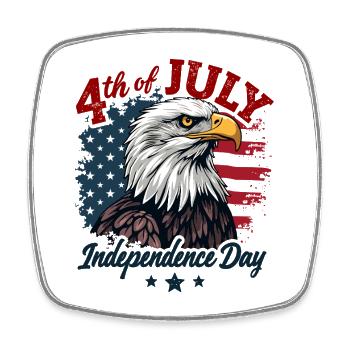 Amerika USA Adler 4th July Independence Day - Viereckiger Kühlschrankmagnet - Weiß - Vorne