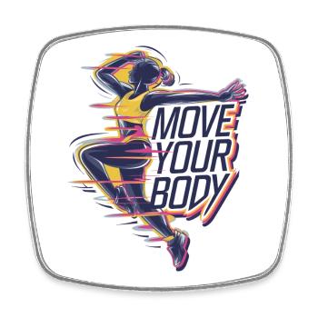 Bougez votre corps Fitness dynamique - Magnet carré - blanc - Devant