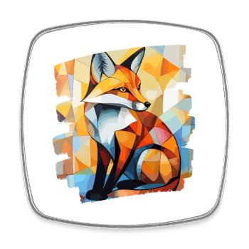 Renard - Magnet carré - blanc - Devant