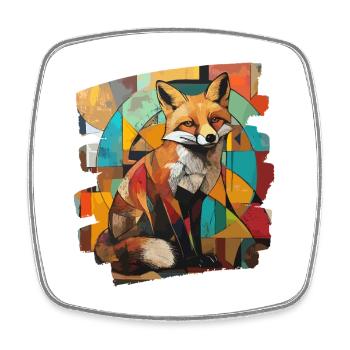 Renard - Magnet carré - blanc - Devant