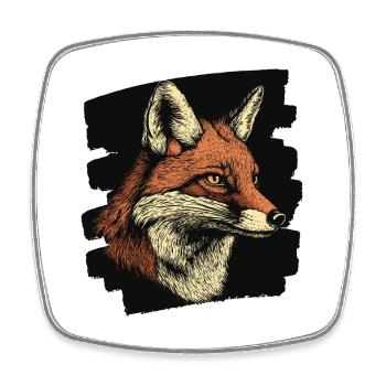 Renard - Magnet carré - blanc - Devant