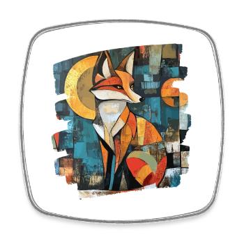 Fuchs - Viereckiger Kühlschrankmagnet - Weiß - Vorne