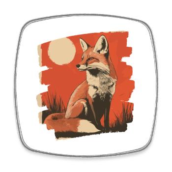 Renard - Magnet carré - blanc - Devant