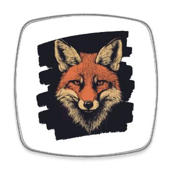 Renard - Magnet carré - blanc - Devant