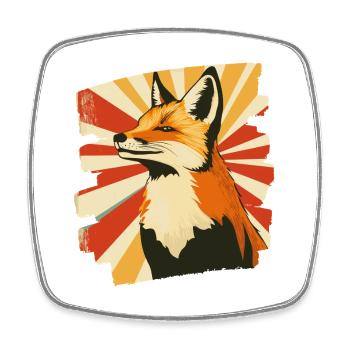 Renard - Magnet carré - blanc - Devant