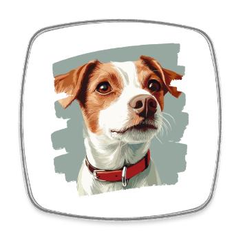 Jacky Russell - Viereckiger Kühlschrankmagnet - Weiß - Vorne