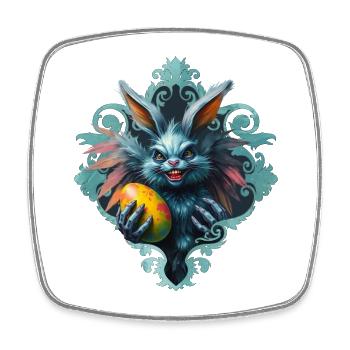 L’effrayant lapin de Pâques, - Magnet carré - blanc - Devant