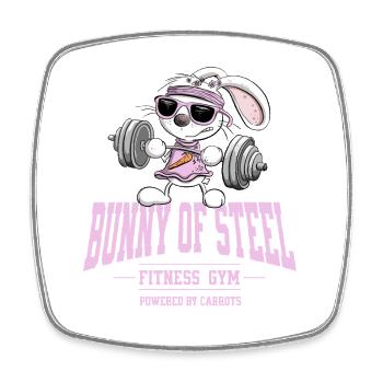 Bunny Fitness Weight Training Saying Training - Square fridge magnet - white - Front