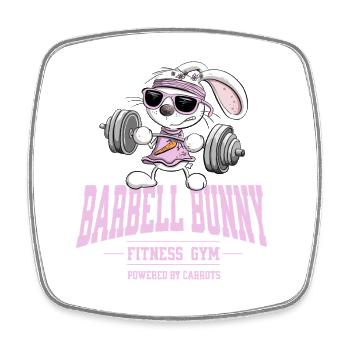 Bunny Fitness Weight Lifting Weightlifting Saying - Square fridge magnet - white - Front