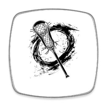 Lacrosse Sticks - Square fridge magnet - white - Front