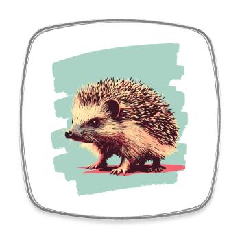 Igel - Viereckiger Kühlschrankmagnet - Weiß - Vorne