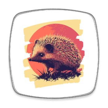 Igel - Viereckiger Kühlschrankmagnet - Weiß - Vorne