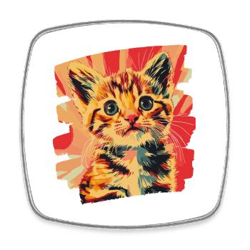 Kitten - Square fridge magnet - white - Front