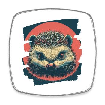 Igel - Viereckiger Kühlschrankmagnet - Weiß - Vorne