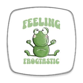 Sentiment Frogtastic Yoga Frog Dicton - Magnet carré - blanc - Devant