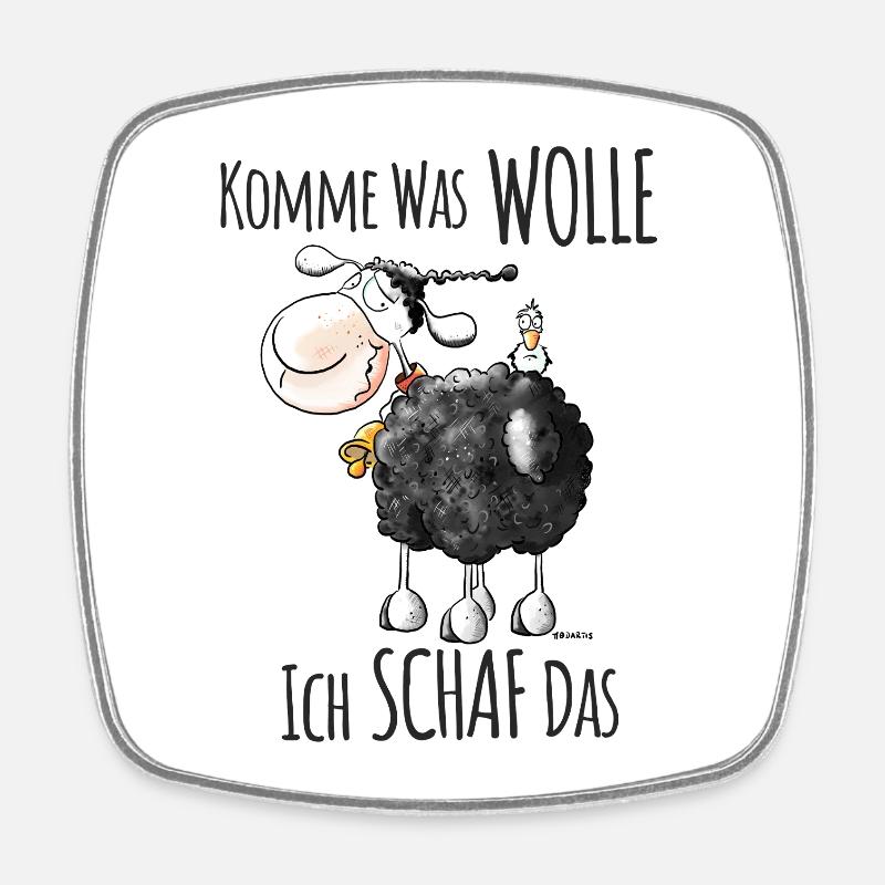 Come on, what do I want, sheep, the sheep - Square fridge magnet - white