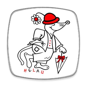 Fasching - Viereckiger Kühlschrankmagnet - Weiß - Vorne