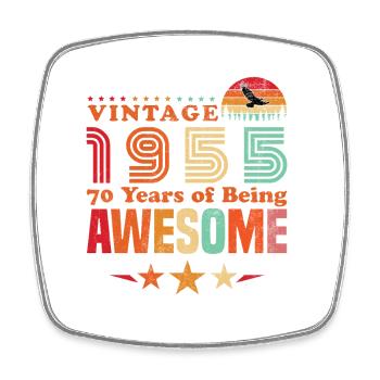 Vintage 195 Birthday 70 Years Of Being Awesome - Square fridge magnet - white - Front