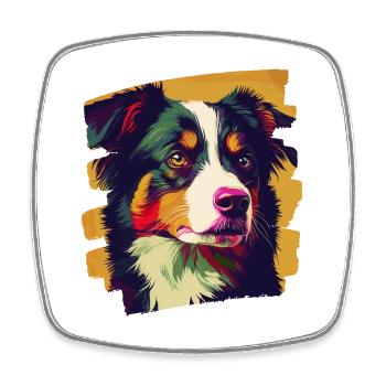 Australian Shepherd - Viereckiger Kühlschrankmagnet - Weiß - Vorne