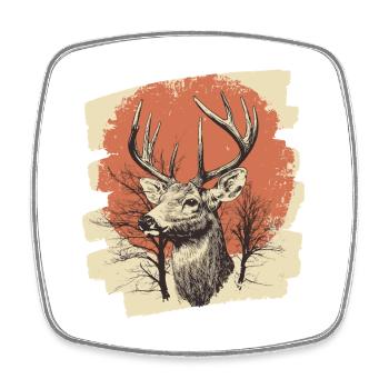 Deer with antlers - Square fridge magnet - white - Front