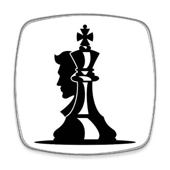 Chess Player Sketch - Square fridge magnet - white - Front