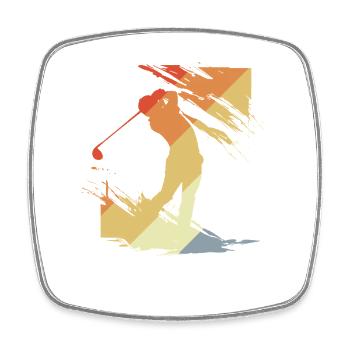 Vintage Golf - Magnet carré - blanc - Devant