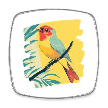 Canari - Magnet carré - blanc - Devant