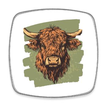Scottish Highland cattle - Square fridge magnet - white - Front