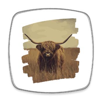 Scottish Highland cattle - Square fridge magnet - white - Front