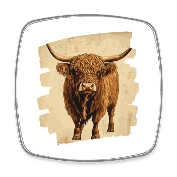Scottish Highland cattle - Square fridge magnet - white - Front