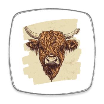 Scottish Highland cattle - Square fridge magnet - white - Front