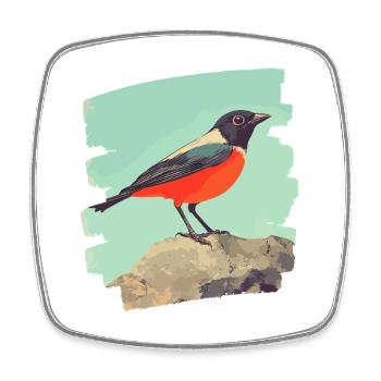 Canari - Magnet carré - blanc - Devant