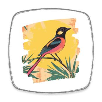 Canari - Magnet carré - blanc - Devant