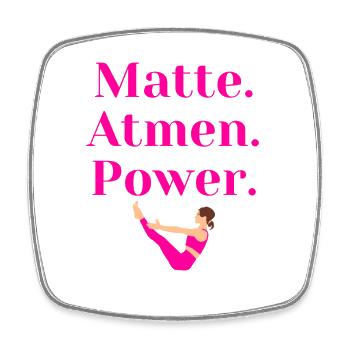 Matte. Atmen. Power – Pilates Geschenk - Viereckiger Kühlschrankmagnet - Weiß - Vorne
