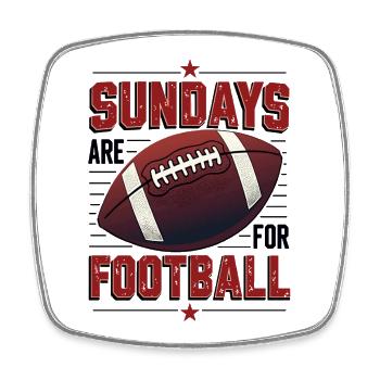 Sundays Are for Football American Football - Viereckiger Kühlschrankmagnet - Weiß - Vorne
